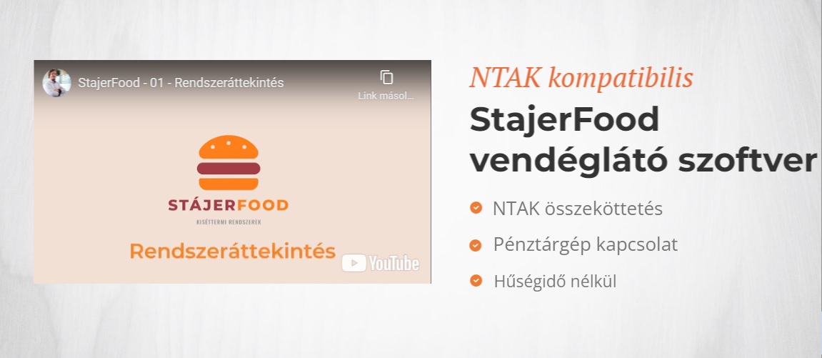 NTAK Stajerfood vendéglátó szoftver