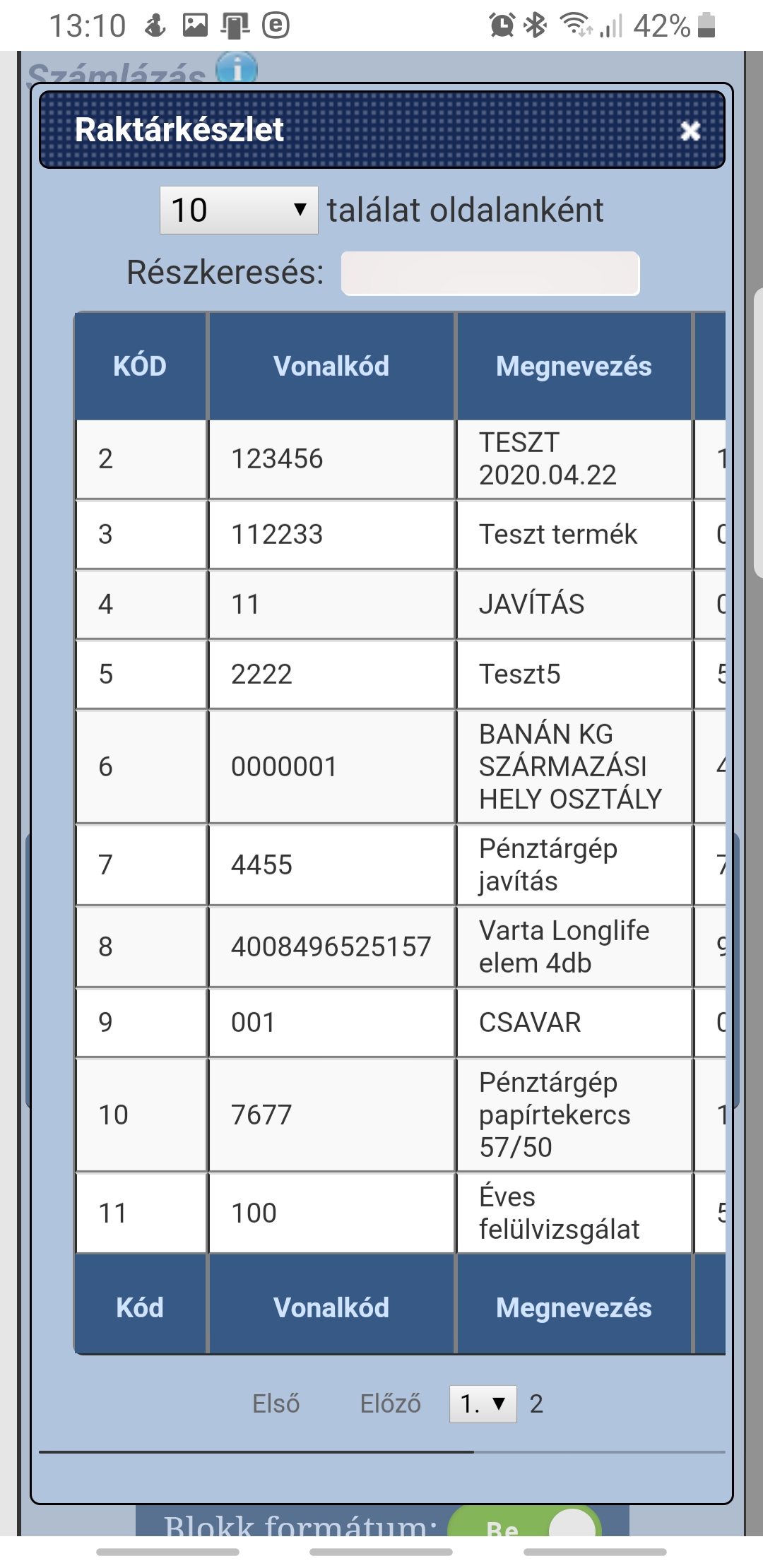 ECR-TRADE JUTA-Raktár NTAK szoftver web 3