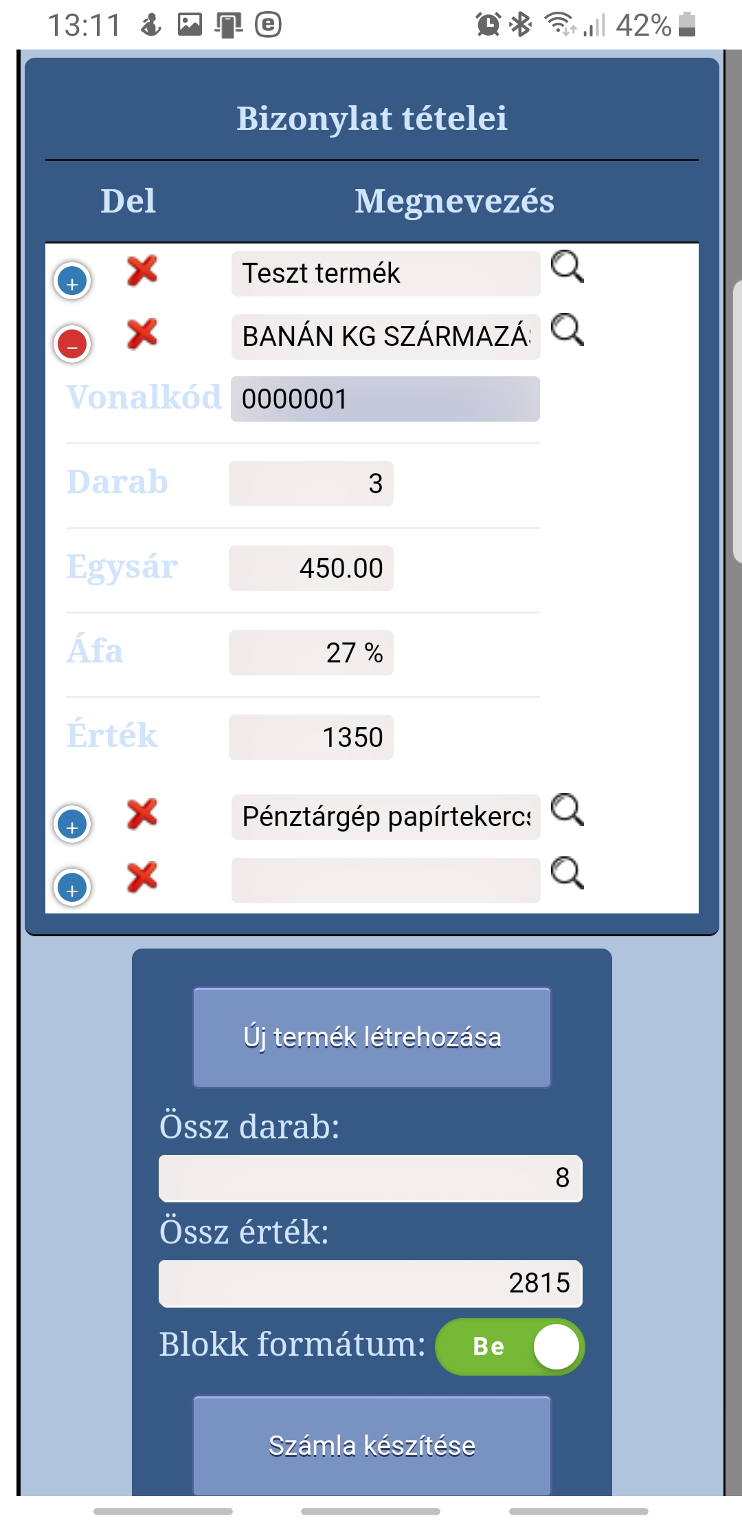 ECR-TRADE JUTA-Raktár NTAK szoftver web 4